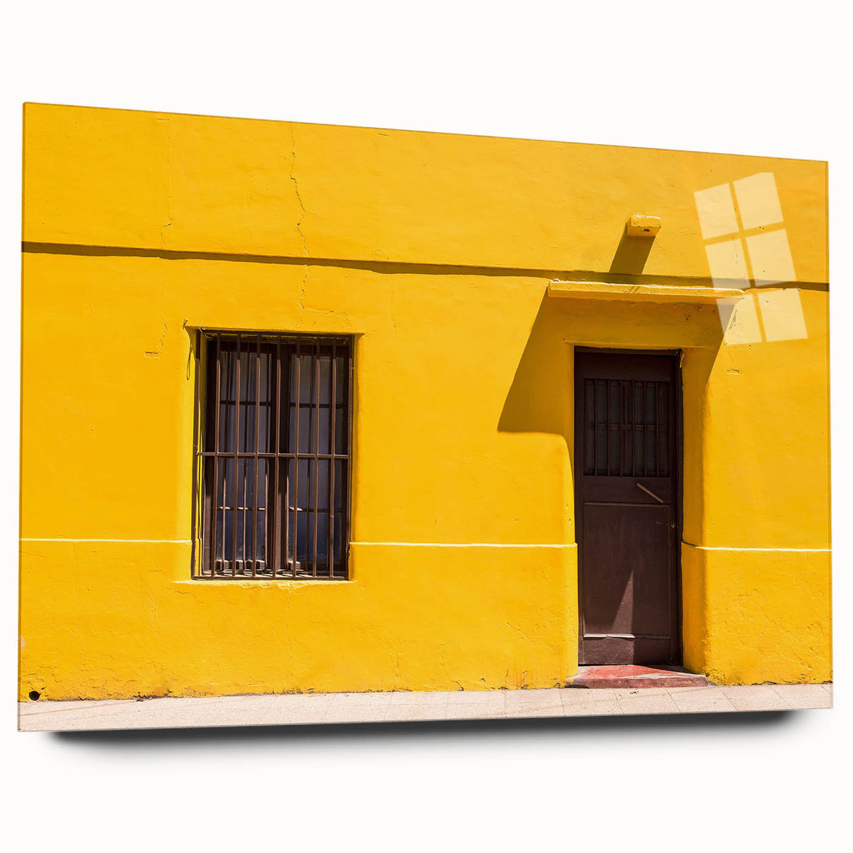 Acrylic print of a large abstract depiction of Santiago, Chile in muted earth tones.