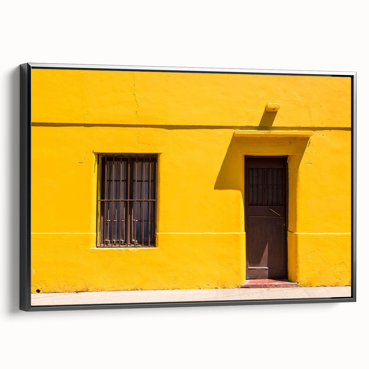 Black and white framed canvas of Santiago, Chile skyline, ideal for bedroom wall decor.