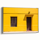 Framed canvas landscape art painting of Santiago, Chile, featuring vibrant colors and vintage poster style.