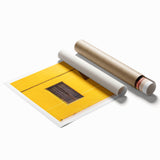 Extra large rolled print of Santiago, Chile skyline in muted earth tones, ideal for classy bathroom wall art.