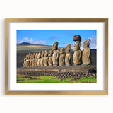 Extra large abstract art print of a textured Chilean landscape in gold frame, suitable for living room decor.