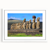 Abstract art print of a Chilean landscape in muted earth tones, framed with a white mat.