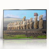 Mid-century modernist art depicting a Chilean landscape in muted earth tones, framed acrylic, ideal for nursery wall art.