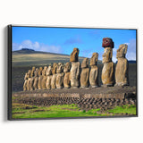 Black and white framed canvas featuring a vintage landscape of Chilean scenery, ideal for bedroom decor.