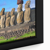 Extra large framed canvas depicting a textured black and colorful abstract scene, ideal for a modern living room ambiance.