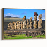 Framed canvas featuring a vintage-style landscape painting of Chilean scenery, ideal for bedroom wall art.