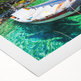 Art deco poster featuring a vibrant Colombian landscape on rolled canvas, suitable for dining room decor.