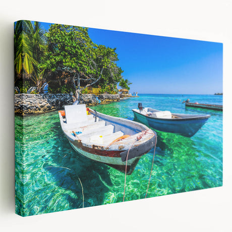 Large stretched canvas featuring a detailed scenery of a Colombian landscape, ideal for kitchen wall art.