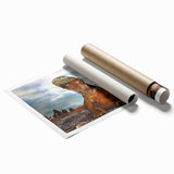 Extra large rolled print of a vibrant Galapagos scenery with lush florals.