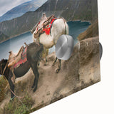 Large abstract wall art featuring vibrant, colorful patterns on acrylic glass, ideal for enhancing dining room ambiance.