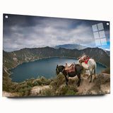 Acrylic print of a large abstract representation of a South American landscape in vibrant earth tones.