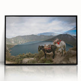 Large abstract wall art depicting a South American landscape in muted earth tones on a framed acrylic.