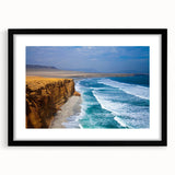 Extra large abstract art print of a colorful, textured Peruvian landscape on a framed canvas, ideal for living room decor.