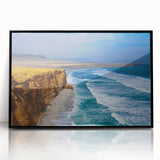 Large abstract wall art depicting a stylized South American landscape in muted earth tones on a framed acrylic.