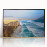 Acrylic print of a mid-century modernist Peruvian landscape, featuring earthy tones, ideal for modern art wall decor.