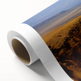 Art deco poster of a scenic Peruvian landscape in pastel shades on rolled canvas, ideal for nursery wall art.