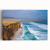 Black and white photograph of a scenic Peruvian landscape on large stretched canvas, ideal for kitchen art.
