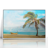 Art deco poster of a Venezuelan landscape in muted earth tones, framed acrylic, ideal for modern art wall decor in a nursery.