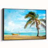 Black and white landscape art painting of a Venezuelan scene on a framed canvas, suitable for bedroom decor.