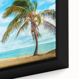 Extra large framed canvas featuring a textured depiction of a Venezuelan landscape in black with colorful art accents.