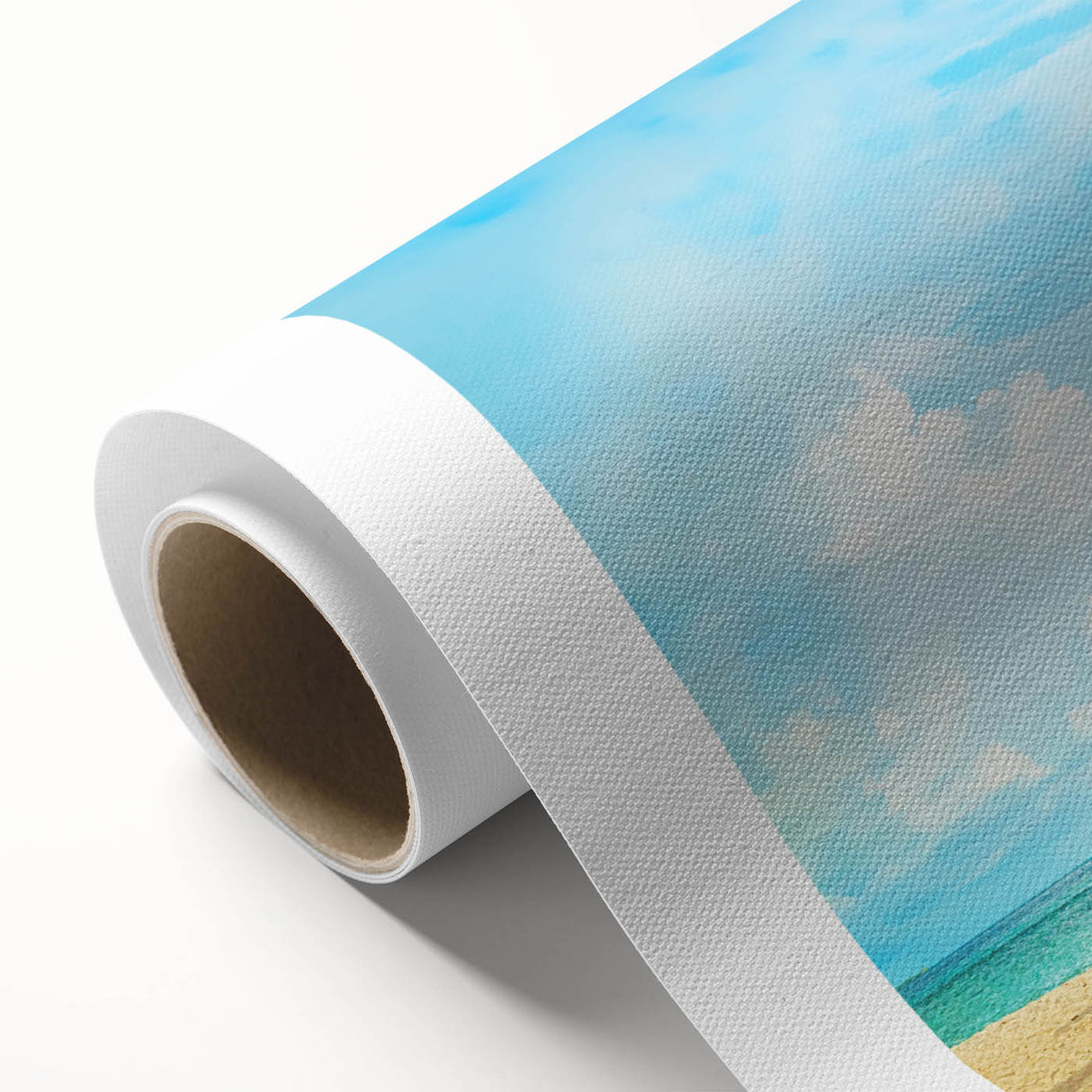 Art deco poster of a Venezuelan landscape in soft pastel shades on rolled canvas, ideal for nursery wall art.
