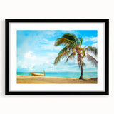 Extra large abstract art print of a colorful, textured Venezuelan landscape on a black framed canvas.