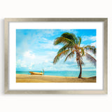 Textured art depicting an abstract Venezuelan landscape in muted earth tones, framed with a silver mat.