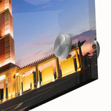 Large abstract wall art depicting vibrant Alabama scenery on acrylic glass, ideal for dining room ambiance.