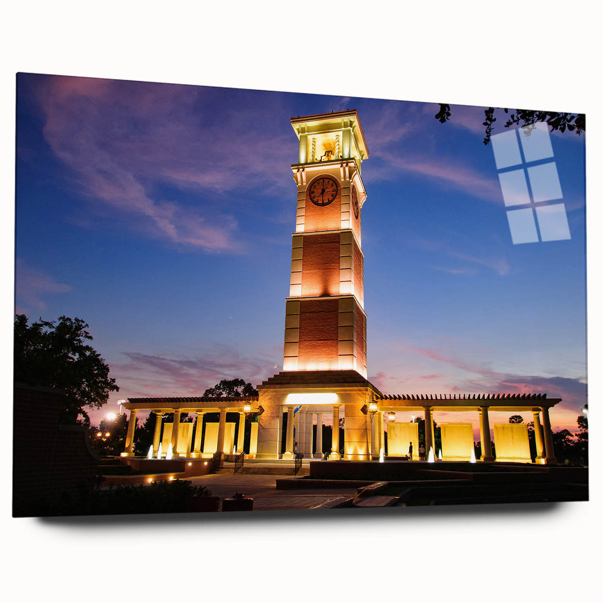 Large abstract wall art of Alabama scenery in muted earth tones on acrylic glass, ideal for bedroom or dining room decor.