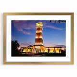 Extra large abstract art print of textured Alabama scenery in gold frame, ideal for living room decor.