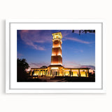 Abstract art print of Alabama scenery in muted earth tones on a white-framed mat, suitable for dining room decor.