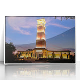 Art deco poster of Alabama scenery in muted green and brown tones, framed acrylic, ideal for nursery wall decor.