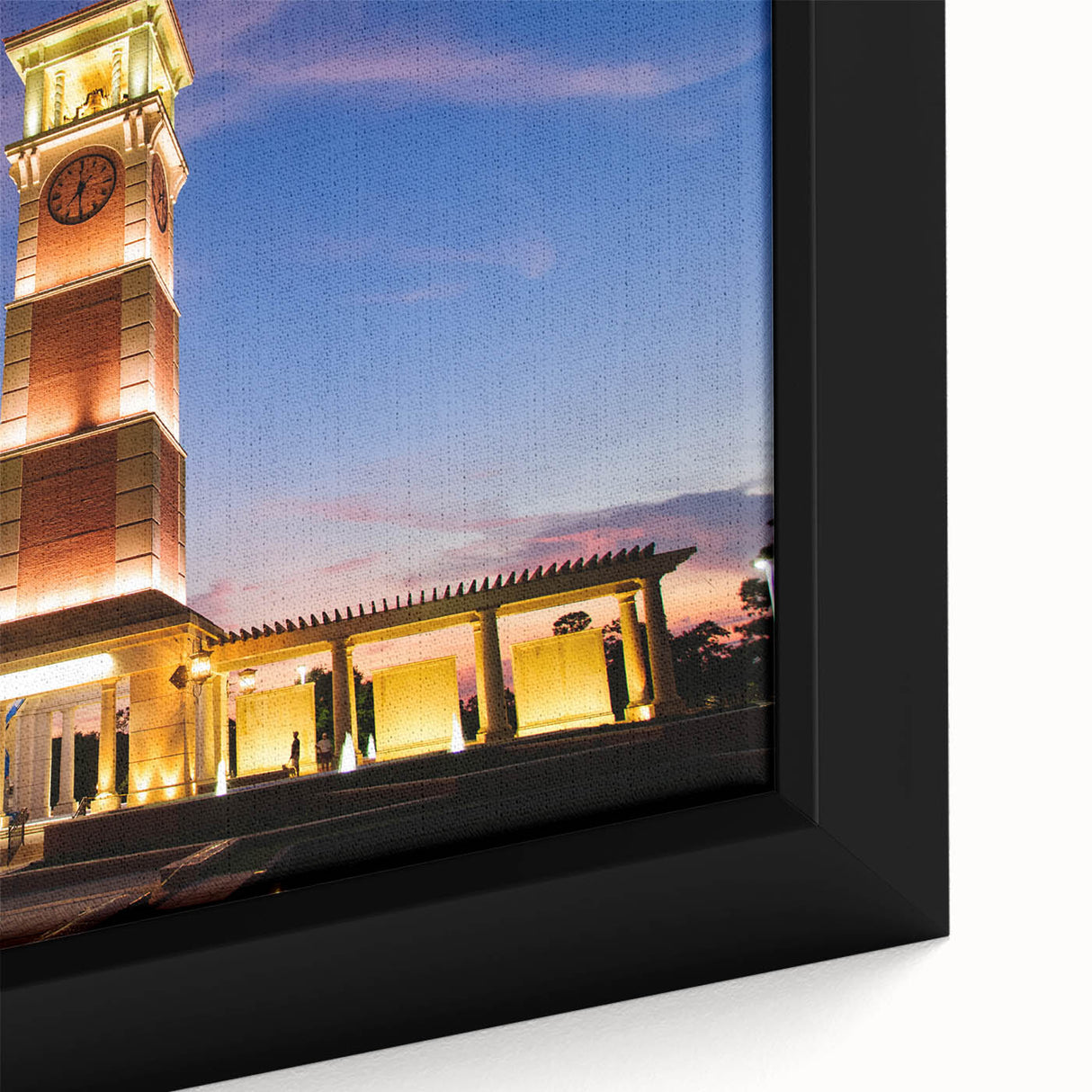 Close-up of black wall art featuring a textured Alabama scenery on a framed canvas, ideal for living room decor.