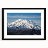 Extra large abstract art print of Denali, Alaska, featuring textured colorful art in vibrant hues on a black framed canvas.