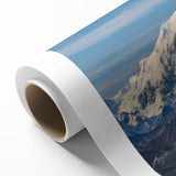 Art Deco style poster of Denali, Alaska, in muted earth tones on rolled canvas, ideal for nursery wall art.