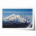 Extra large rolled print depicting Denali, Alaska scenery in muted earth tones, ideal for dining room wall art.