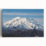 Black and white photo of Denali, Alaska on stretched canvas, ideal for kitchen wall art.