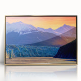 Framed acrylic print of an Alaskan landscape in muted earth tones, ideal for modern art wall decor.