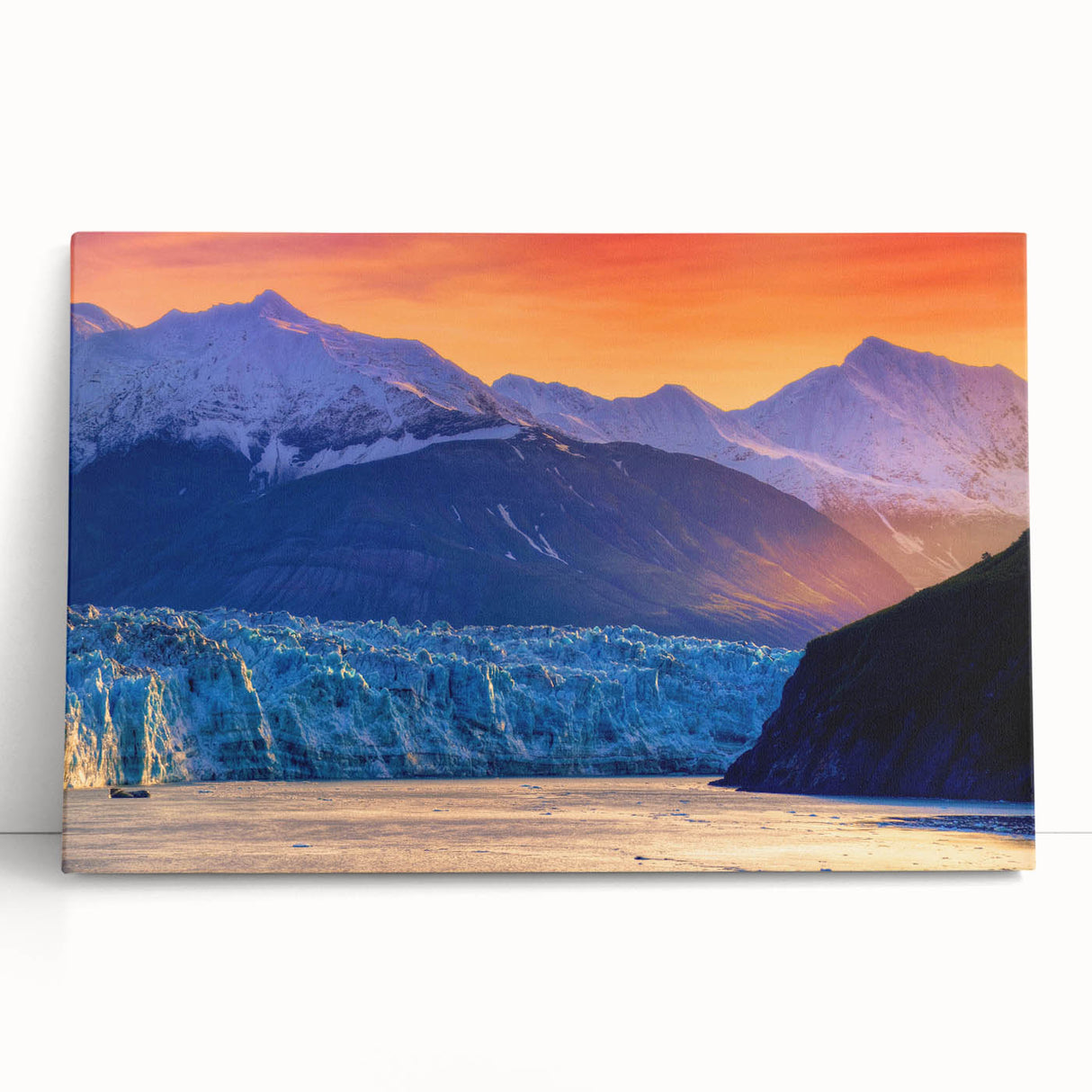 Black and white photograph of an Alaskan landscape on stretched canvas, ideal for kitchen wall art or bedroom ambiance.