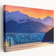 Scenic Alaska landscape on large stretched canvas, featuring muted earth tones, ideal for kitchen wall art.