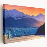 Scenic Alaska landscape on large stretched canvas, featuring muted earth tones, ideal for kitchen wall art.