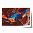 Antelope Canyon landscape on rolled print, highlighting warm earth tones, ideal for art wall dining room.