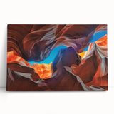 Black and white image of Antelope Canyon on stretched canvas, suitable as large kitchen wall art or for bedroom ambiance.