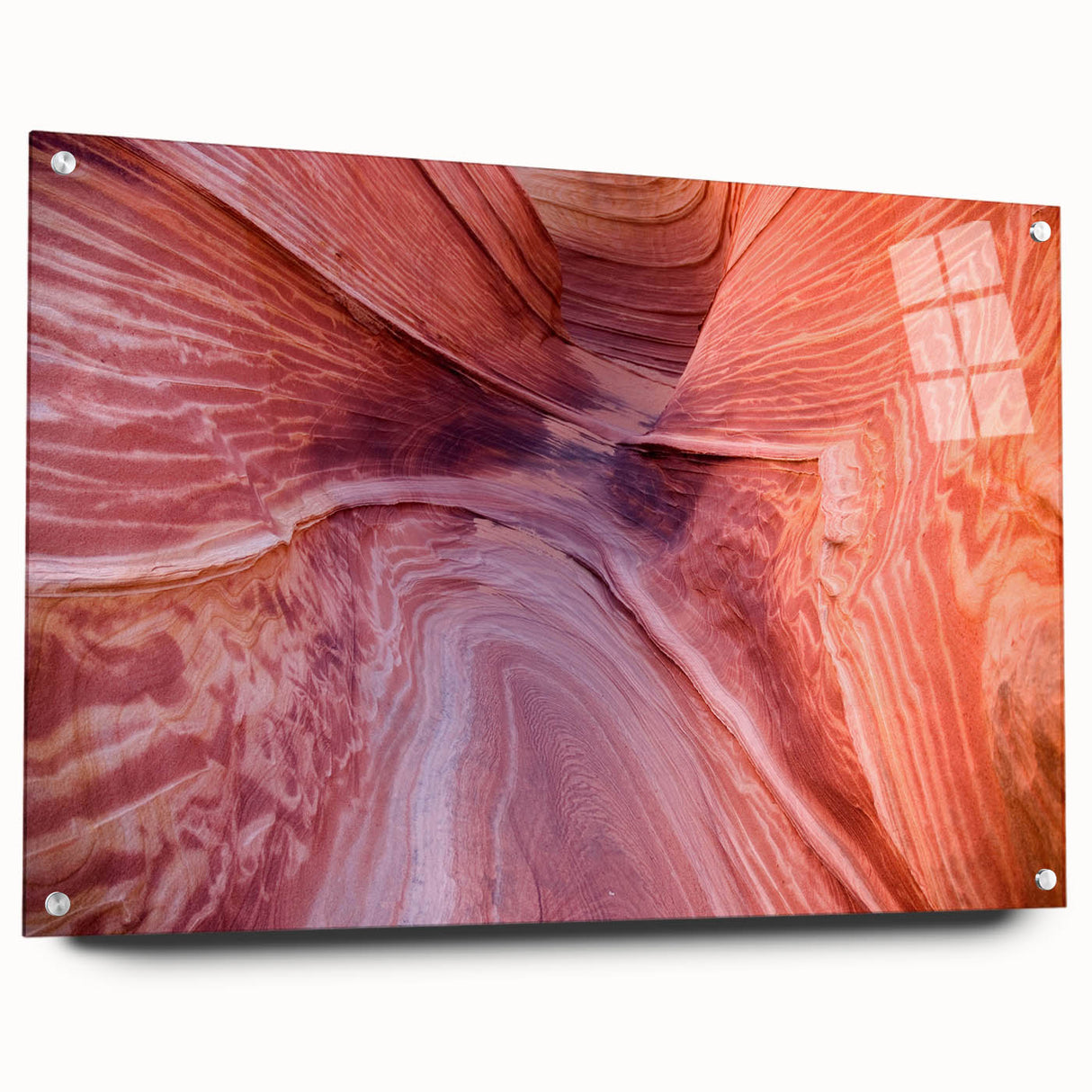 Acrylic print of Arizona's Coyote Buttes in natural earth tones, ideal for bedroom or dining room decor.