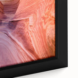 Extra large framed canvas featuring textured black wall art of Arizona's Coyote Buttes in vibrant colors.