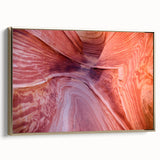 Framed canvas of Coyote Buttes in Arizona, showcasing muted earth tones, ideal for bedroom wall art.