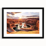 Extra large framed print of Glen Canyon in vibrant, textured colors, ideal for living room decor.