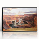 Framed acrylic print of Glen Canyon, Arizona, in muted earth tones, ideal for modern art wall decor.
