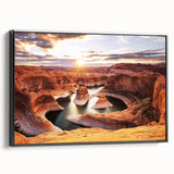 Black and white framed canvas of Glen Canyon landscape, ideal for bedroom wall art with a vintage poster style.