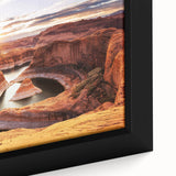 Extra large framed canvas of Glen Canyon in textured, colorful art, ideal for living room ambiance.